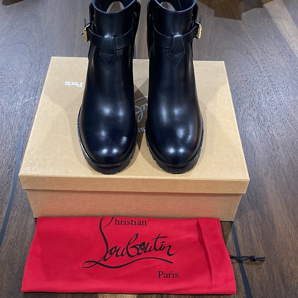 Black Christian Louboutin Lug Sole Boot 39.5